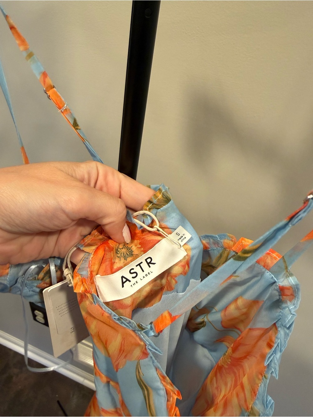 Altar'd State Blue Maxi Slip Dress by ASTR the label with Orange Floral Print - Picture 7 of 7